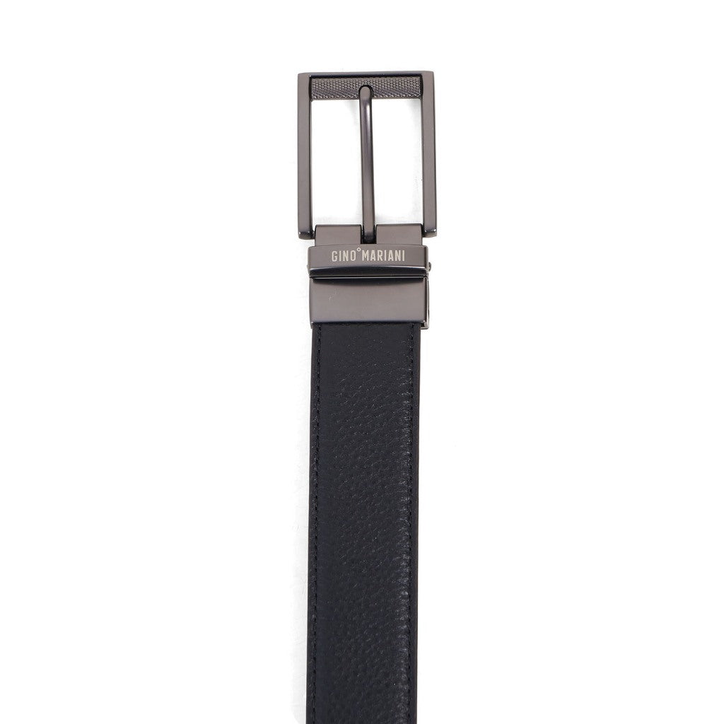 Gino Mariani Dajiro Buckle Belt Kulit Pria Black/Coffee