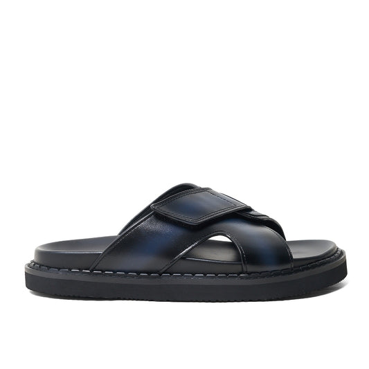 Sandal Kulit Pria Gino Mariani Arza Navy