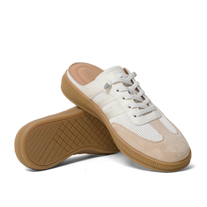Sepatu Casual Slip on Sneakers Mules Wanita Gino Mariani Giulina Beige