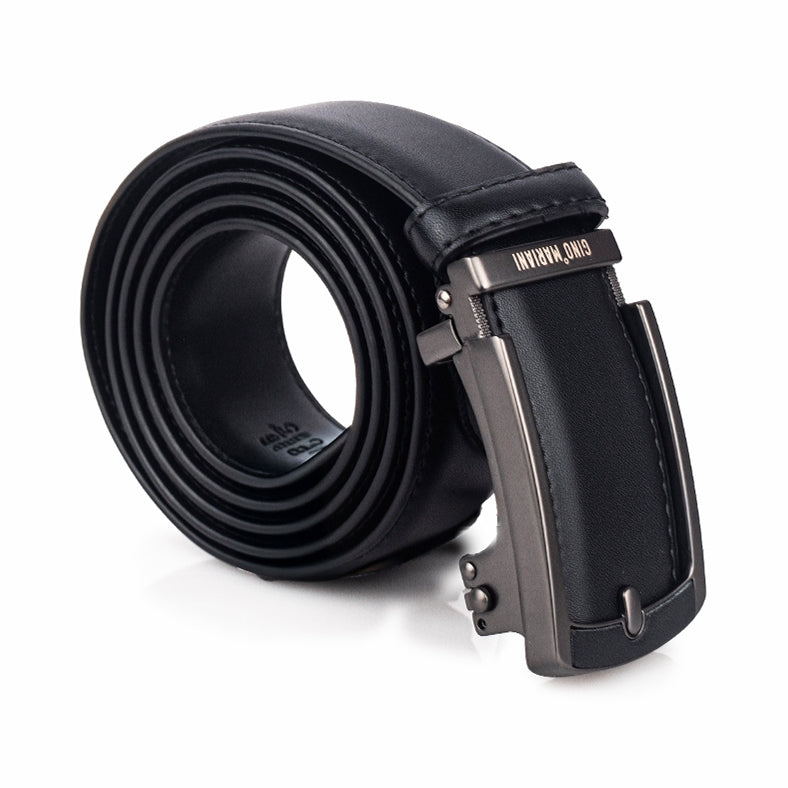 Gino Mariani Giyan Buckle Belt Kulit Pria Black