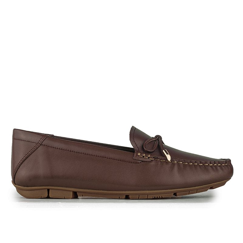Sepatu Casual Wanita Loafer Moccasin Gino Mariani Gistara Dark Brown