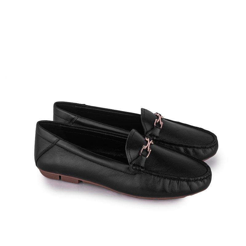 Sepatu Casual Wanita Loafer Moccasin Gino Mariani Grizel Black