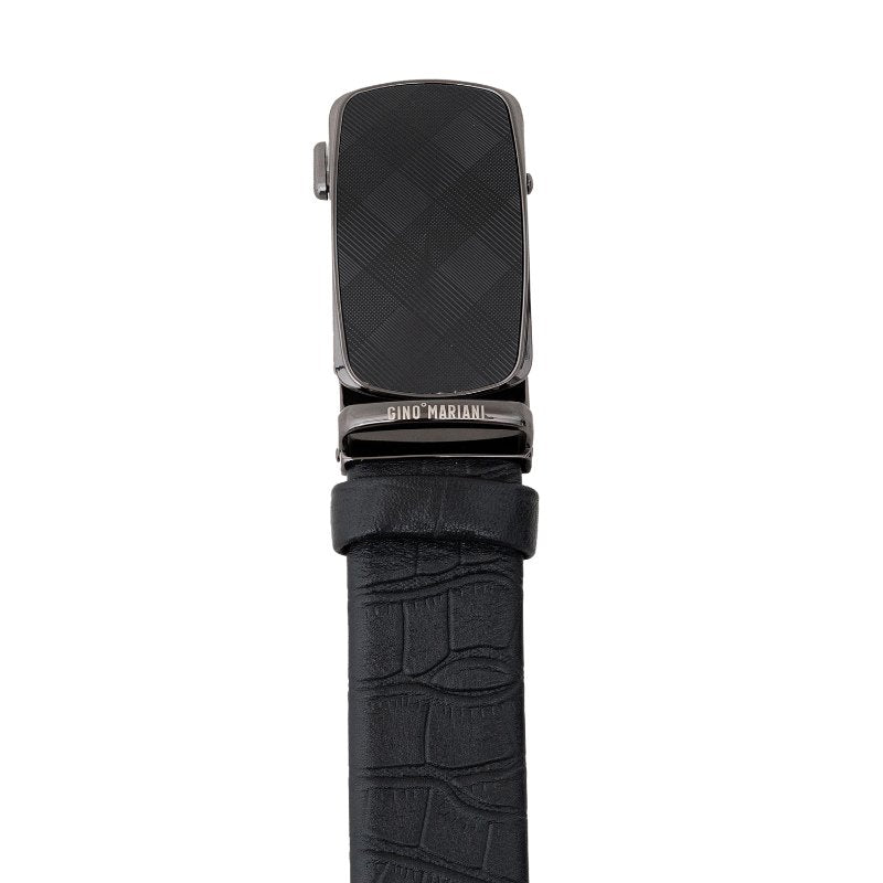 Gino Mariani Hakan Buckle Belt Kulit Pria Black