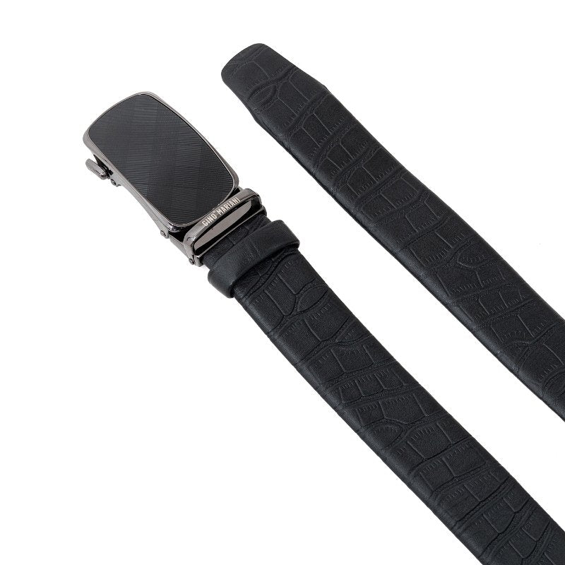 Gino Mariani Hakan Buckle Belt Kulit Pria Black