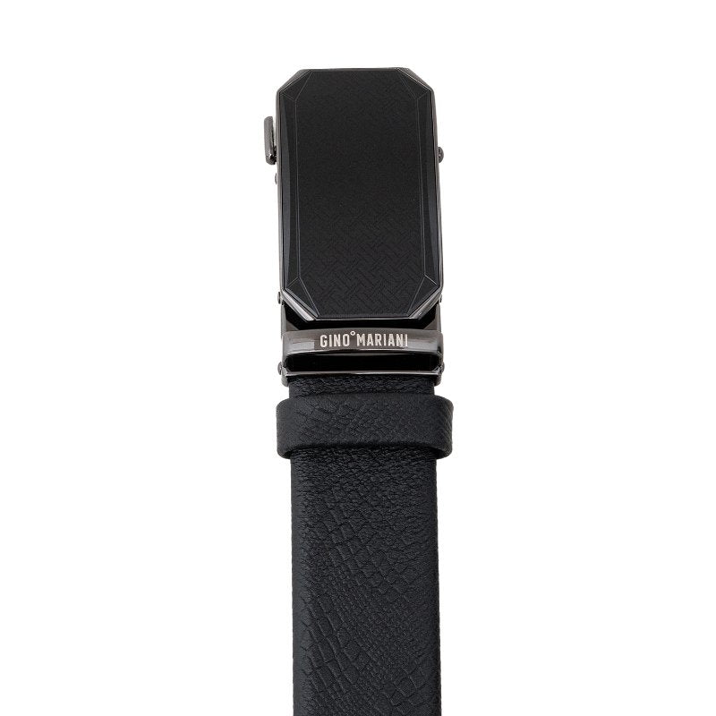 Gino Mariani Heberty Buckle Belt Kulit Pria Black