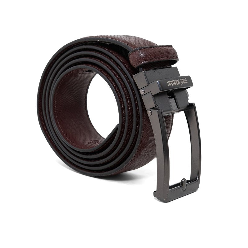Gino Mariani Harter Buckle Belt Kulit Pria Coffee