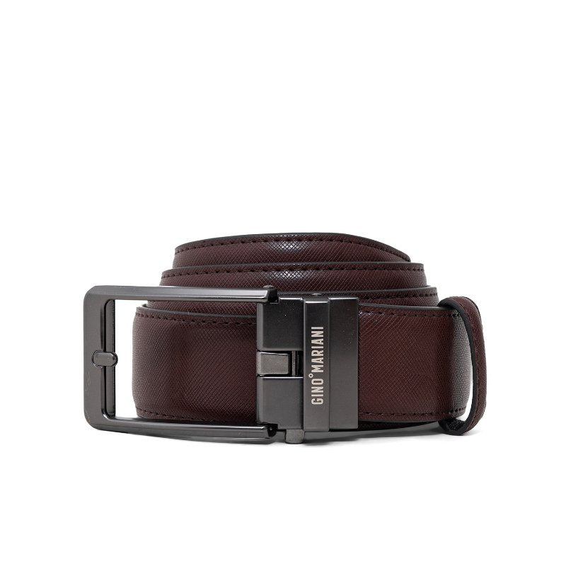 Gino Mariani Harter Buckle Belt Kulit Pria Coffee