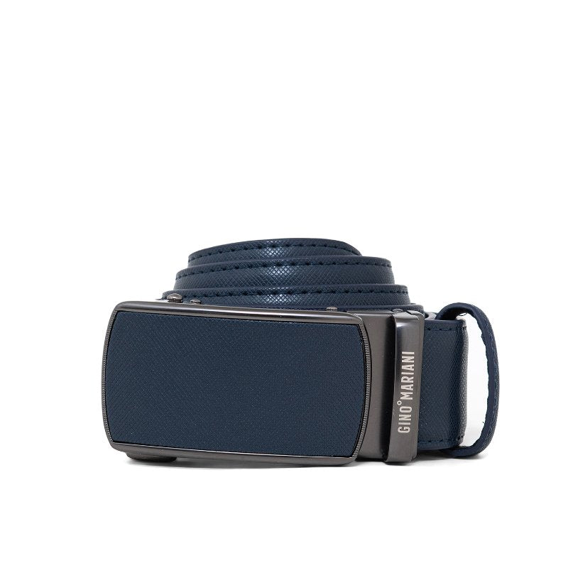 Gino Mariani Itor Buckle Belt Kulit Pria Navy