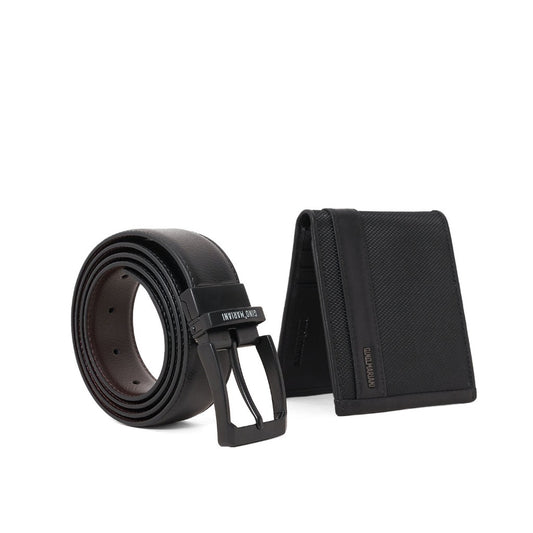 Gino Mariani Colin - Boxed 2 In 1 Wallet & Belt Gift Set Black/Coffee