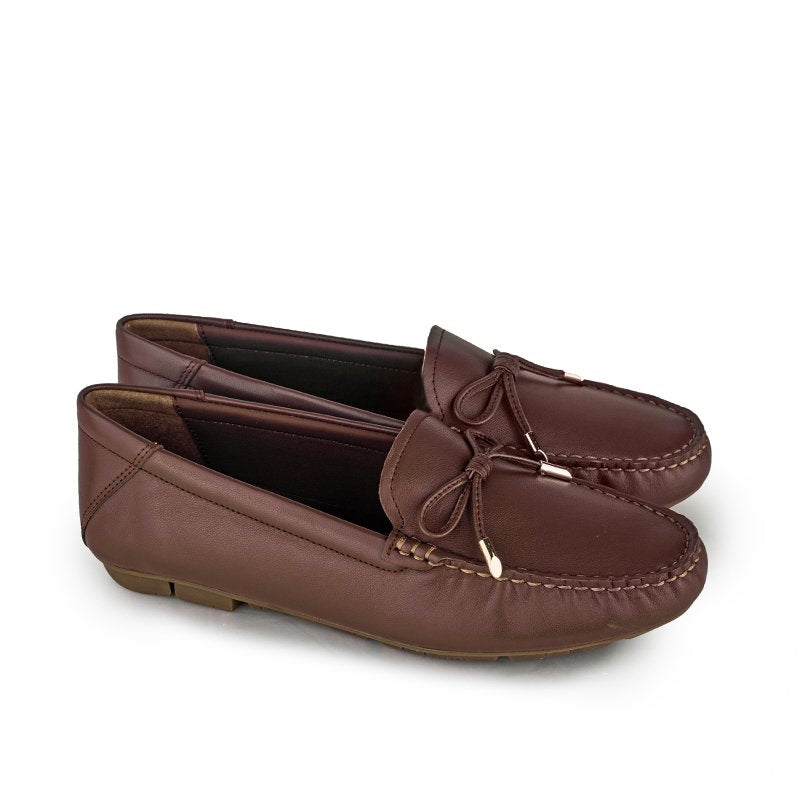 Sepatu Casual Wanita Loafer Moccasin Gino Mariani Gistara Dark Brown