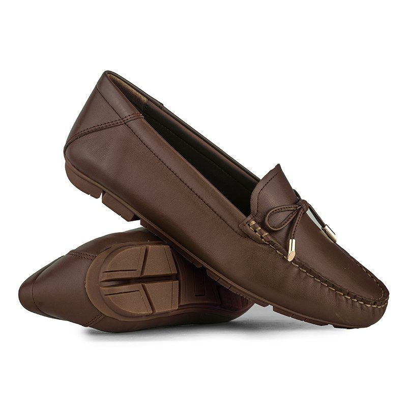 Sepatu Casual Wanita Loafer Moccasin Gino Mariani Gistara Dark Brown