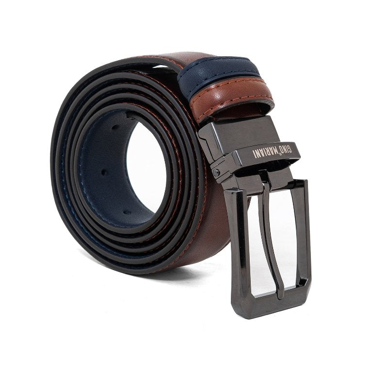 Gino Mariani Haydon Buckle Belt Kulit Pria Coffee