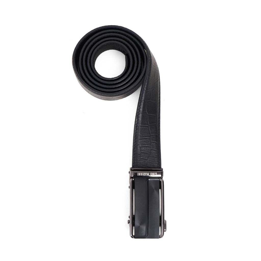 Gino Mariani Dillon Buckle Belt Kulit Pria Black