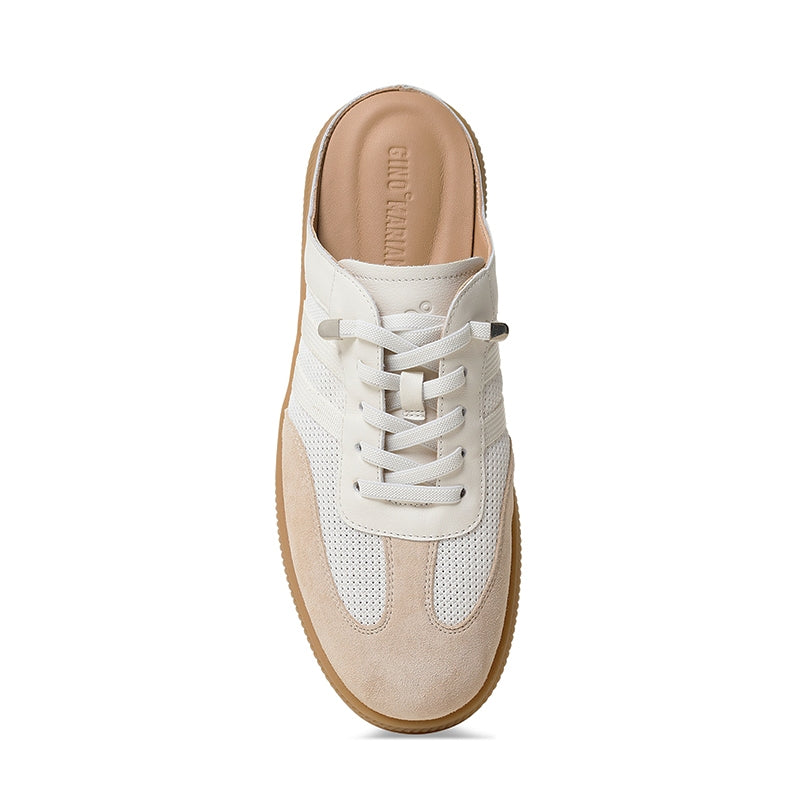 Sepatu Casual Slip on Sneakers Mules Wanita Gino Mariani Giulina Beige