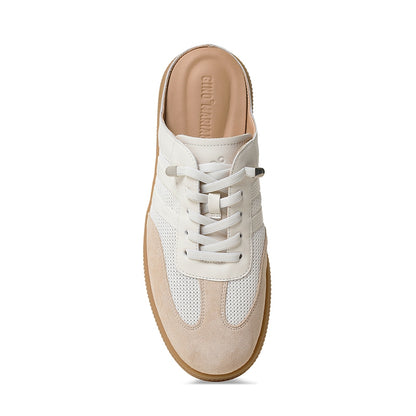 Sepatu Casual Slip on Sneakers Mules Wanita Gino Mariani Giulina Beige