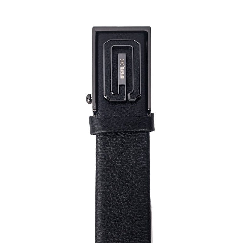 Gino Mariani Galav Buckle Belt Kulit Pria Black
