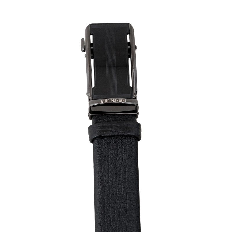 Gino Mariani Henric Buckle Belt Kulit Pria Black