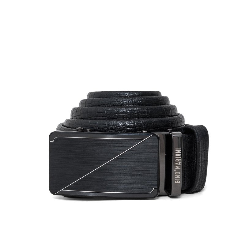 Gino Mariani Hanno Buckle Belt Kulit Pria Black