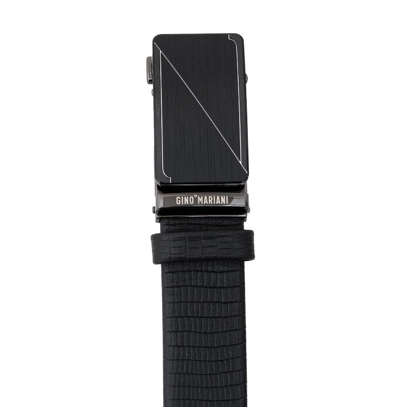 Gino Mariani Hanno Buckle Belt Kulit Pria Black