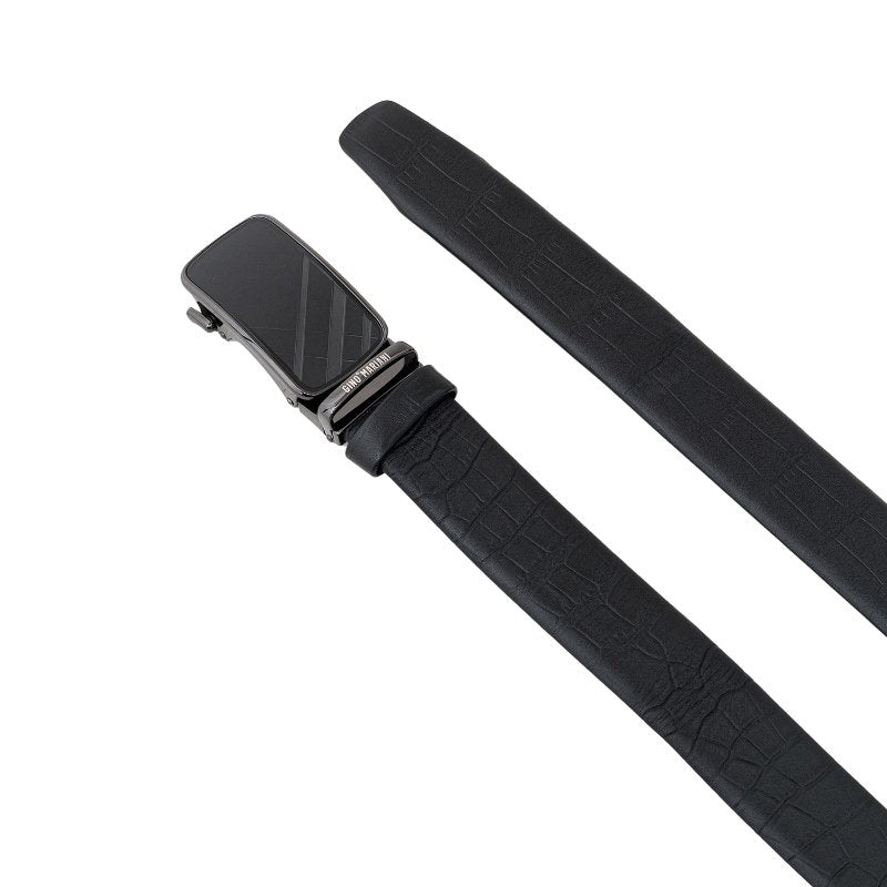 Gino Mariani Hristo Buckle Belt Kulit Pria Black