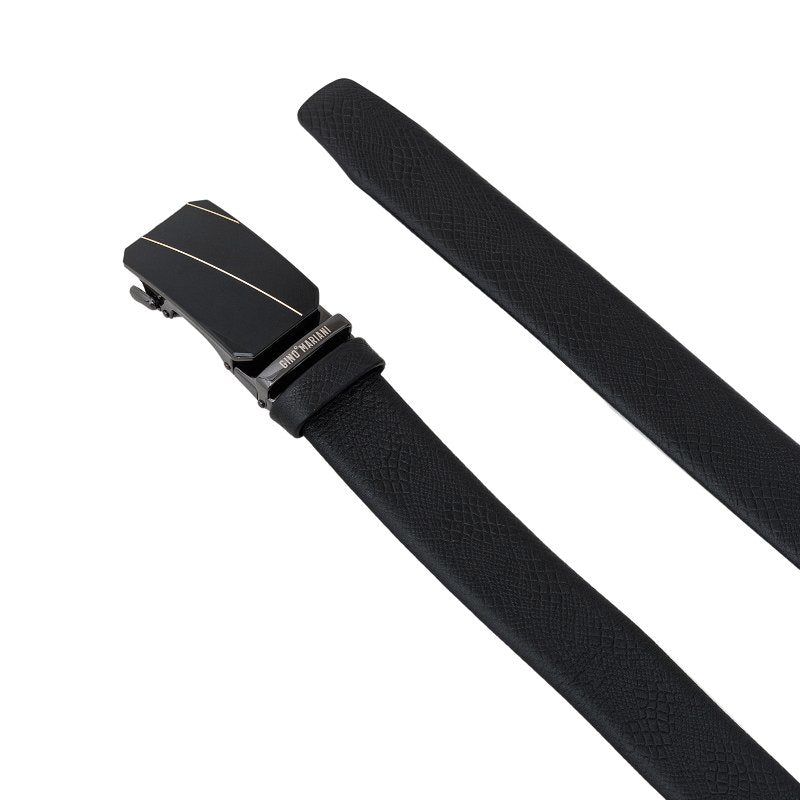 Gino Mariani Hattan Buckle Belt Kulit Pria Black