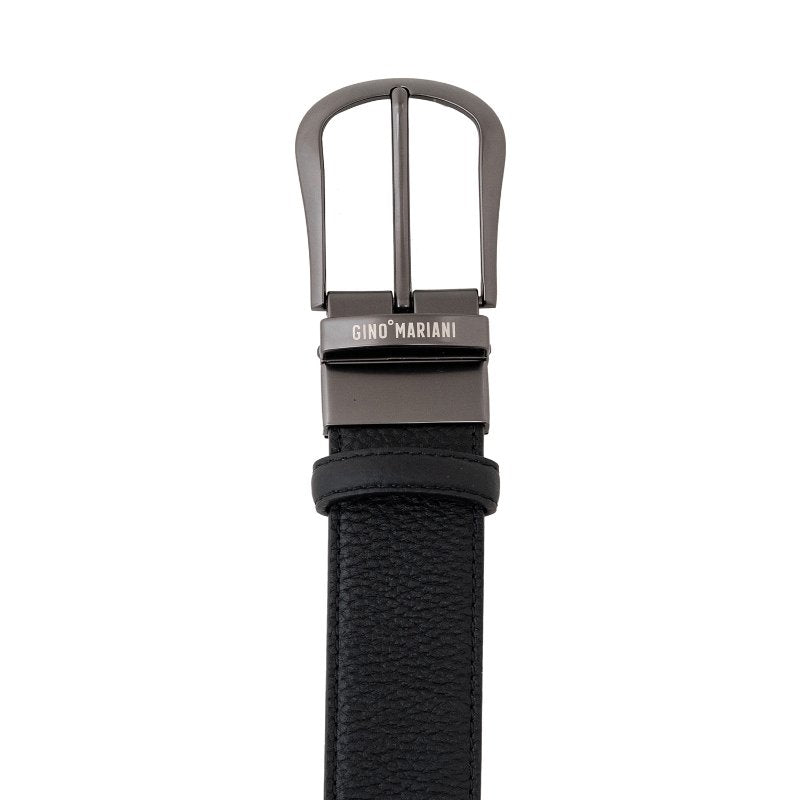 Gino Mariani Hitoff Buckle Belt Kulit Pria Black