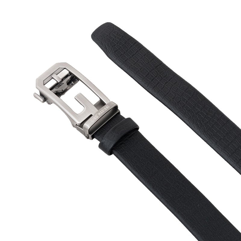 Gino Mariani Fidelio 1 Buckle Belt Kulit Pria Black