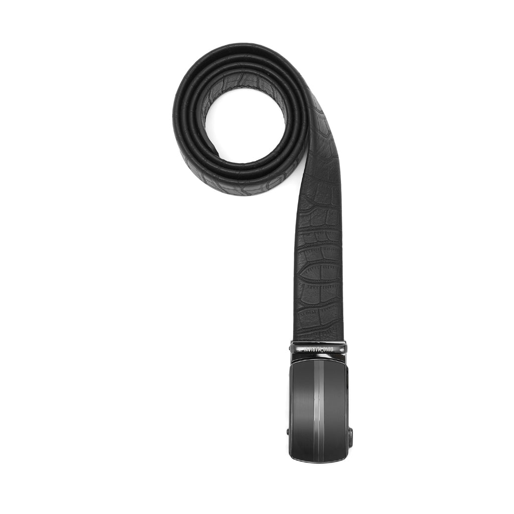 Gino Mariani Elwin Buckle Belt Kulit Pria Black