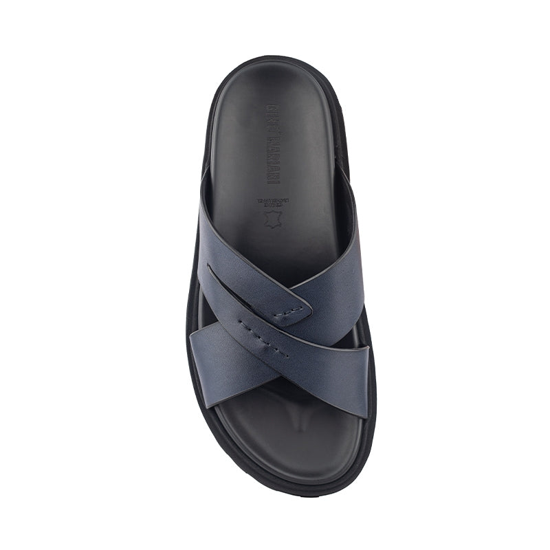 Sandal Kulit Pria Gino Mariani Jagger Navy