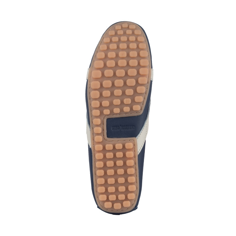 Sepatu Casual Wanita Loafer Moccasin Gino Mariani Ellie Navy/Bone White