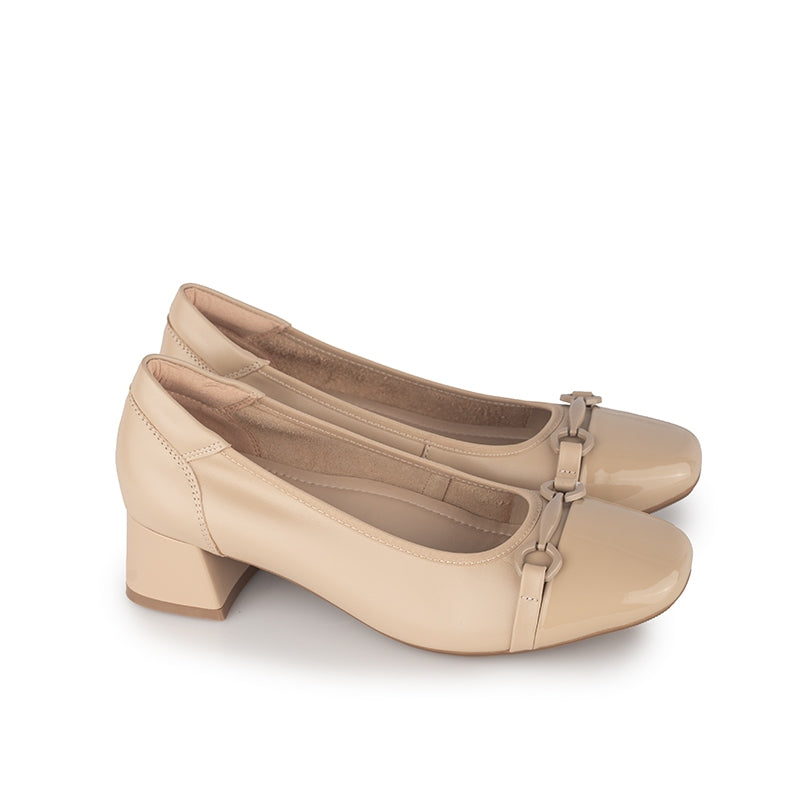 Sepatu Pantofel Formal Wanita Gino Mariani Fuji Beige