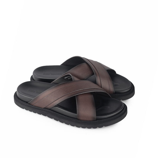 Sandal Kulit Pria Gino Mariani Kaidon Coffee
