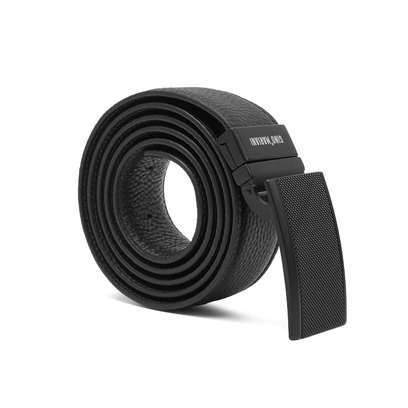 Gino Mariani Elgar Buckle Belt Kulit Pria Black/Coffee