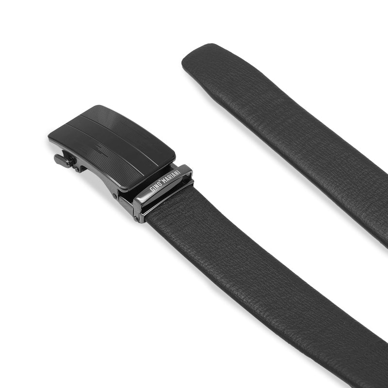 Gino Mariani Elmer Buckle Belt Kulit Pria Black