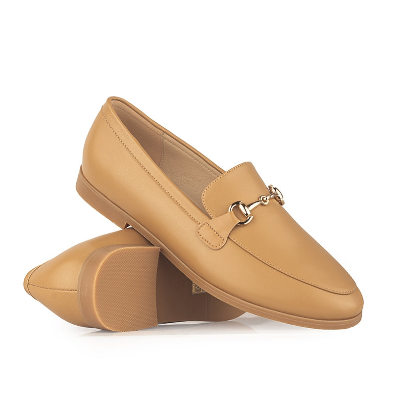 Sepatu Flat Casual Formal Loafer Moccasin Wanita Gino Mariani Fana Cream