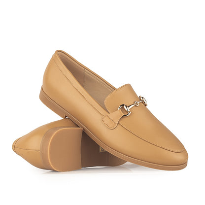 Sepatu Flat Casual Formal Loafer Moccasin Wanita Gino Mariani Fana Cream