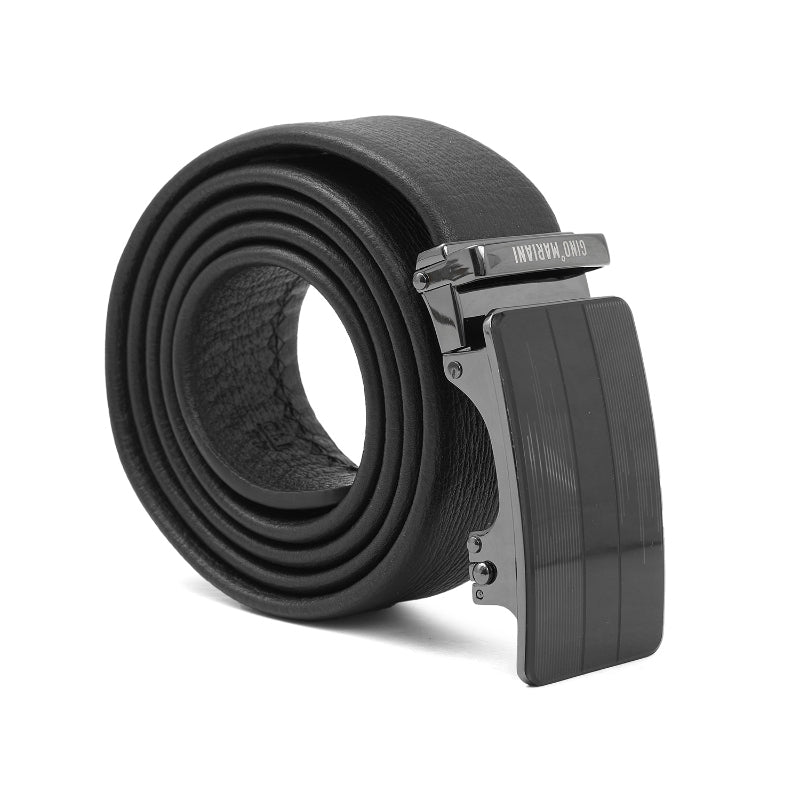 Gino Mariani Elmer Buckle Belt Kulit Pria Black