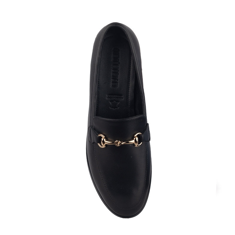 Sepatu Flat Casual Formal Loafer Moccasin Wanita Gino Mariani Fana Black