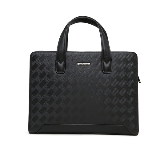 Tas Briefcase Leather Bag Gino Mariani Livio Black
