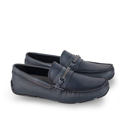 Sepatu Casual Pria Loafer Moccasin Gino Mariani Bartoli 10 Navy