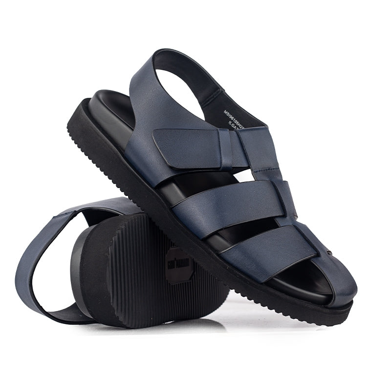 Sandal Fisherman Kulit Casual Pria Gino Mariani Ilgaz Navy