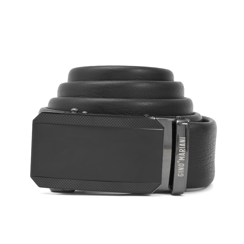 Gino Mariani Eldon Buckle Belt Kulit Pria Black