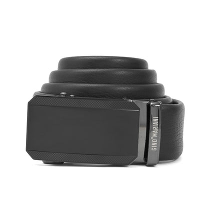 Gino Mariani Eldon Buckle Belt Kulit Pria Black