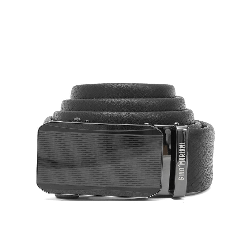 Gino Mariani Elroy Buckle Belt Kulit Pria Black