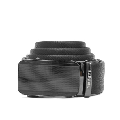 Gino Mariani Elroy Buckle Belt Kulit Pria Black