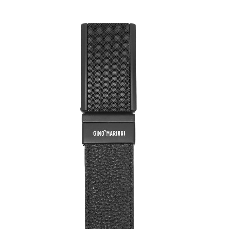 Gino Mariani Elgar Buckle Belt Kulit Pria Black/Coffee