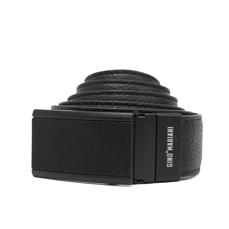 Gino Mariani Elgar Buckle Belt Kulit Pria Black/Coffee