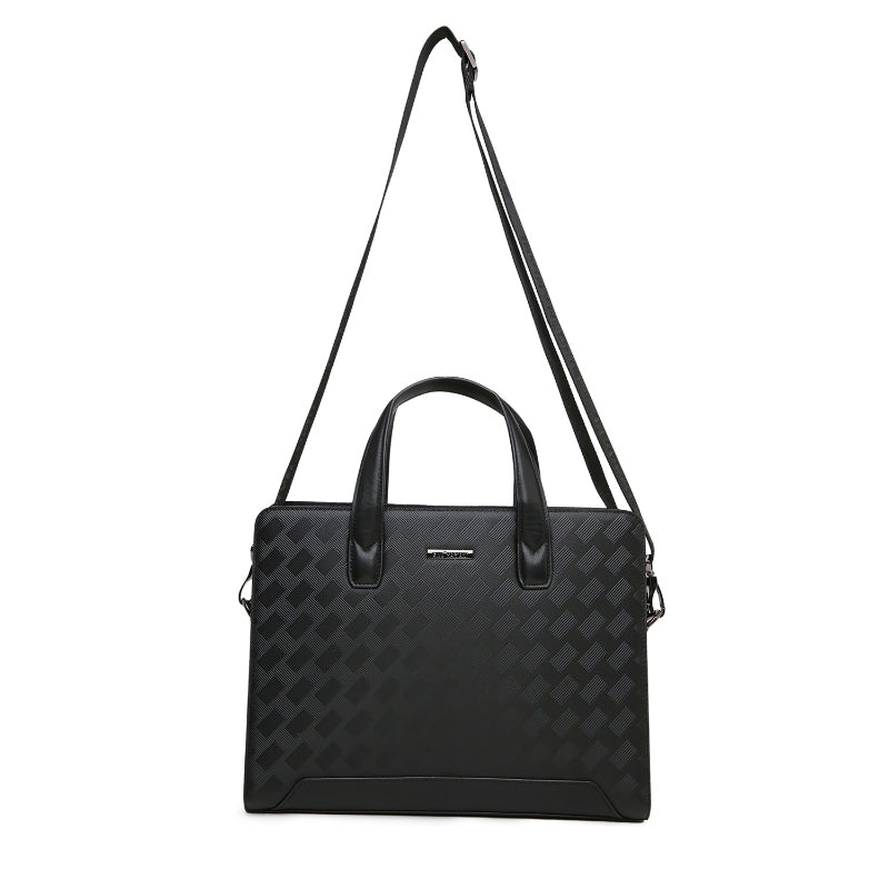 Tas Briefcase Leather Bag Gino Mariani Livio Black