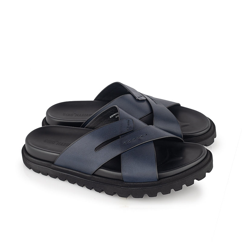 Sandal Kulit Pria Gino Mariani Jagger Navy