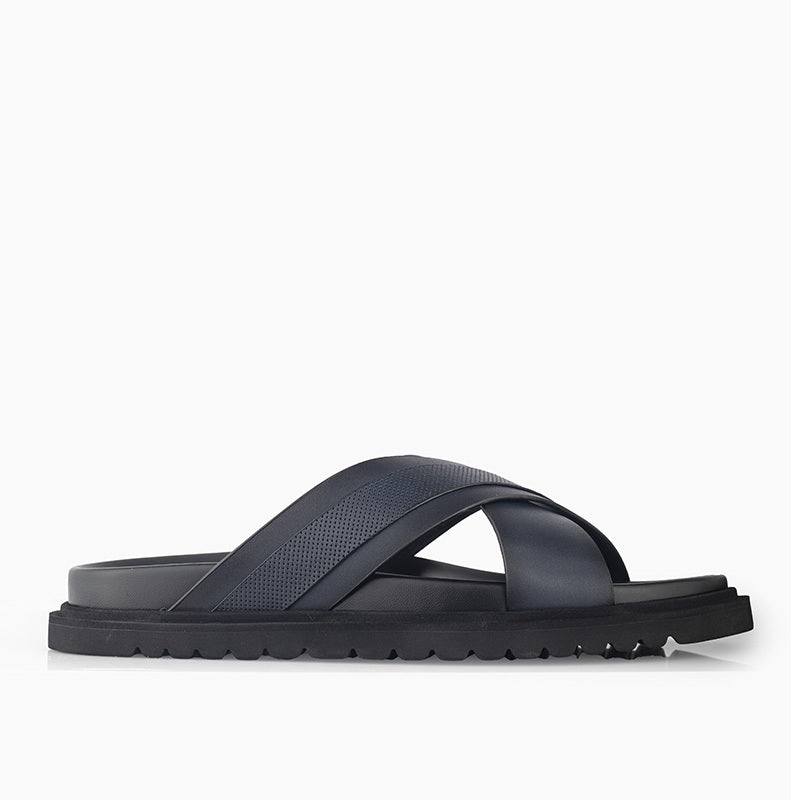 Sandal Kulit Pria Gino Mariani Kaidon Navy